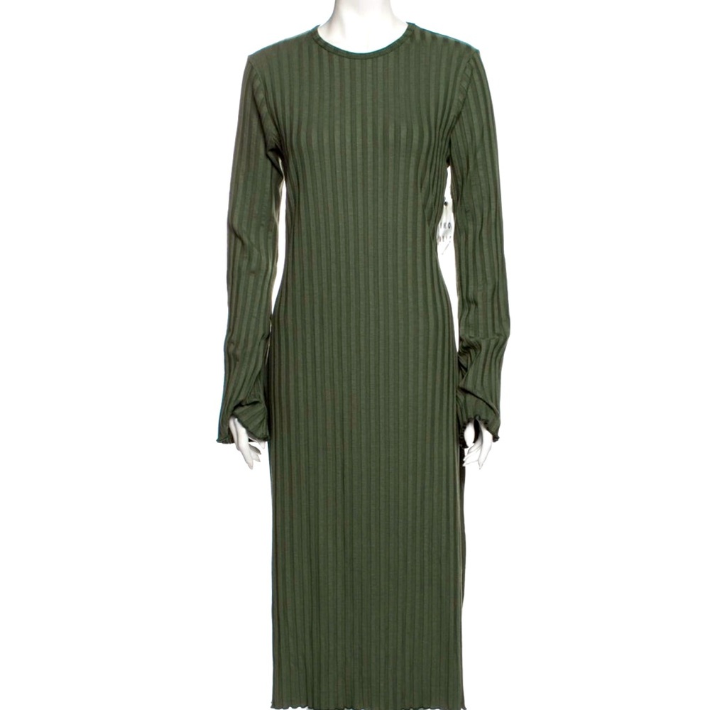 Simon Miller long sleeve green ribbed dress